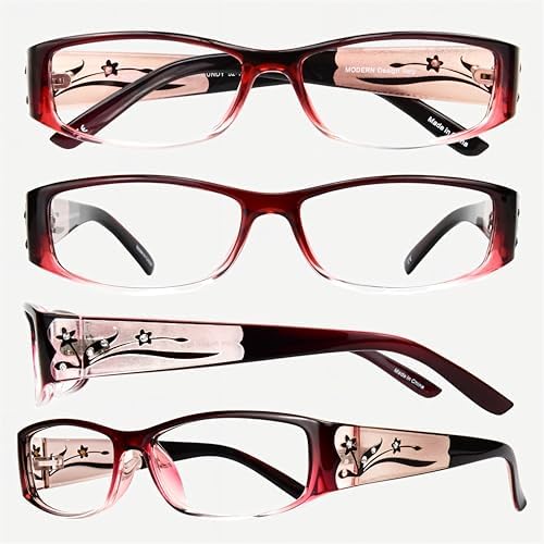 EYEBOGO Kaylee Fashion Reading Glasses for Women, Readers for Women, Ladies Classy Comfortable Cheaters (Burgundy, 2.00) — view 7