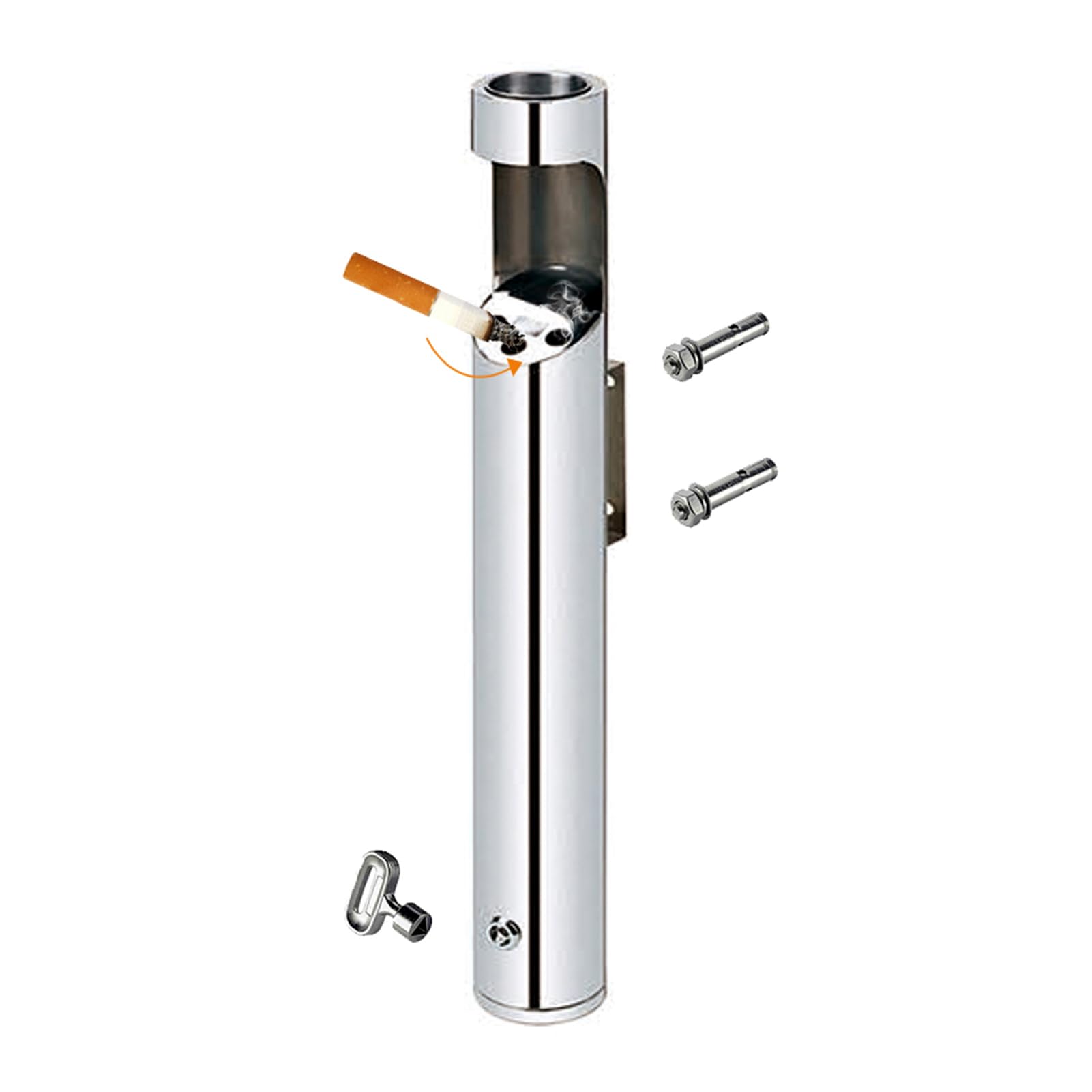 Wall mounted ashtray, Wall Mounted Ashtray Outside Pub Garden Office Cigarette Butt Can Lockable Bin for, Patio, Hotel(Color1,60x9cm)