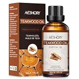 AESHORY Huile Essentielle de Bois de Teck 50ML, Huile de Bois de Teck pour Diffuseur, Huiles Parfumées Aromathérapie de Qualité pour Massage, Bain, Soins, Détendre, Apaiser