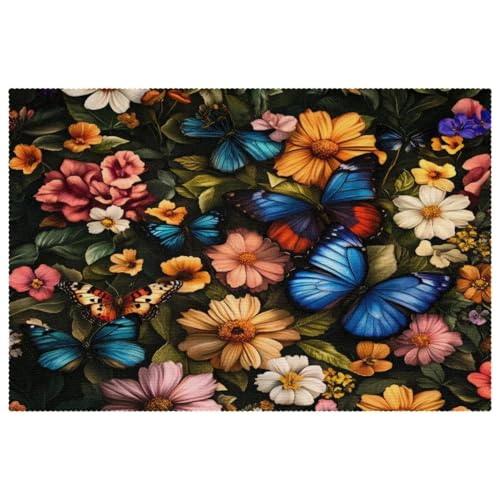 Set de table papillon bleu pour embellir vos repas de terrasse - 2