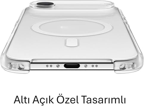 Powerfox iPhone 17 Pro Uyumlu Kristal Şeffaf MagSafe Altı Açık Telefon Kılıfı