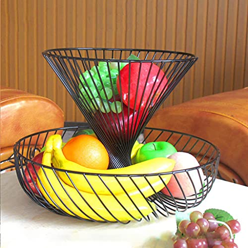 Elegante decoración de metal con soporte de 2 capas para cocina 4