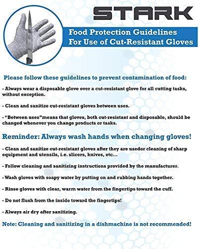 Stark Safe Cut Resistant Gloves Food Grade Level 5 Protection (En388), Safety Kitchen Cutting Gloves For Oyster Shucking, Meat, Fish Fillet Processing, Mandolin Slicing, Wood Carving (Small, Pair) #TOP7