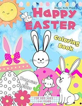 Paperback Happy Easter Coloring Book: Bunnies & Eggs for Kids Ages 1-4 Years Book