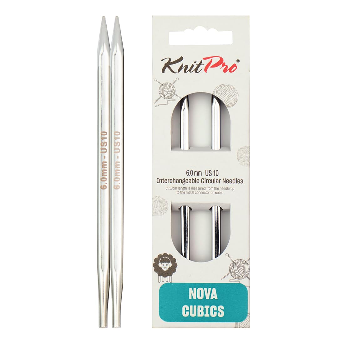 KnitPro Nova Cubics Interchangeable Circular Needles 4" (10cm) | 6.00mm