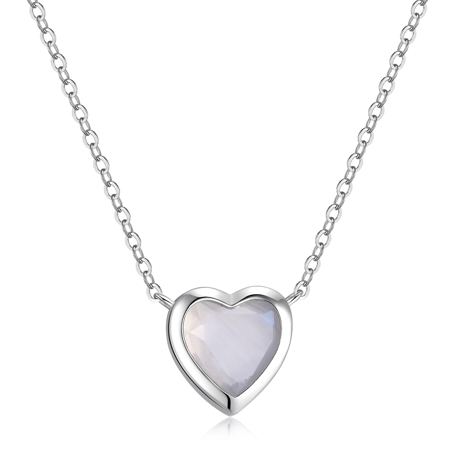 COAI Collar para Mujer de Plata de Ley con Colgante de Piedra de Luna Natural