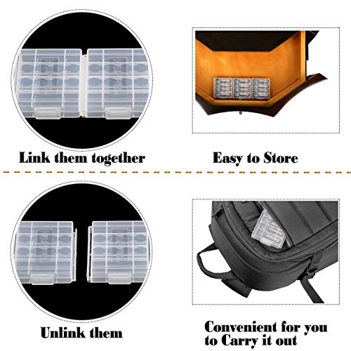 Whizzotech Aa/Aaa Cell Battery Storage Case/Holder With Charge Reminder Markings Clear Color (6 Pack) #TOP4