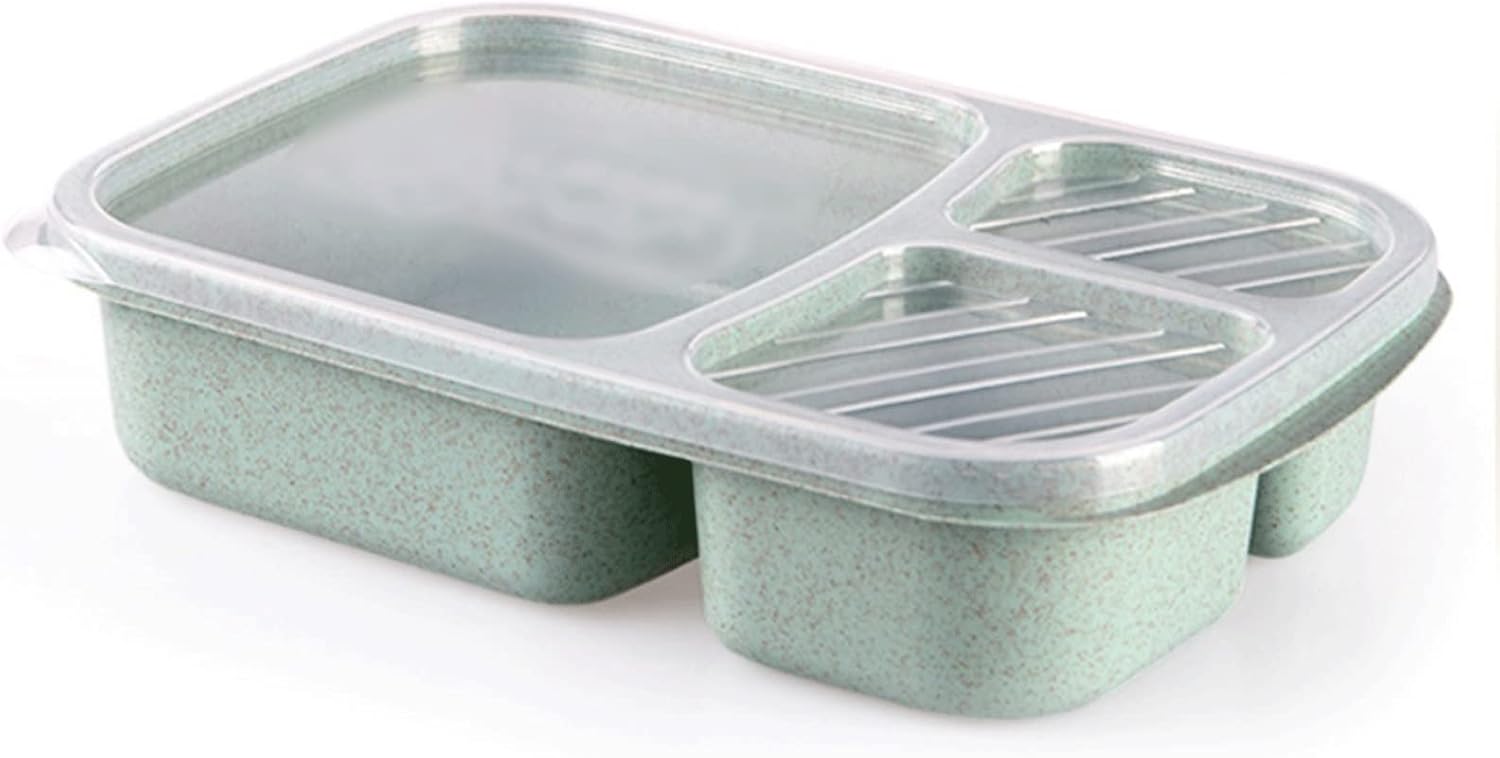 Bento Boxes Compartment Bento Lunch Box Travel Food Storage Container Camping Kitchen Accessories (Color : Green)