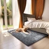 Ophanie Upgrade 2x3 Rugs for Living Room, Light Grey Fluffy Carpet Large Fuzzy Plush Shag Comfy Soft, Non-Slip Indoor Floor Carpet for Kids, Bedroom, Playroom, Home Decor Aesthetic
