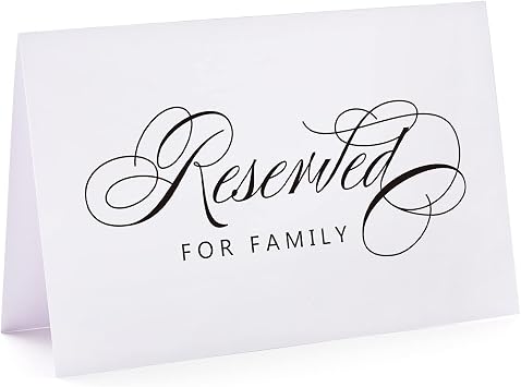 Reserved Signs for Weddings & Parties - 10 Pack, 4 x 6 Inches