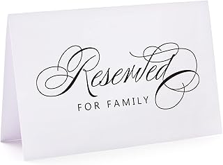 Reserved Signs for Weddings & Parties - 10 Pack, 4 x 6 Inches