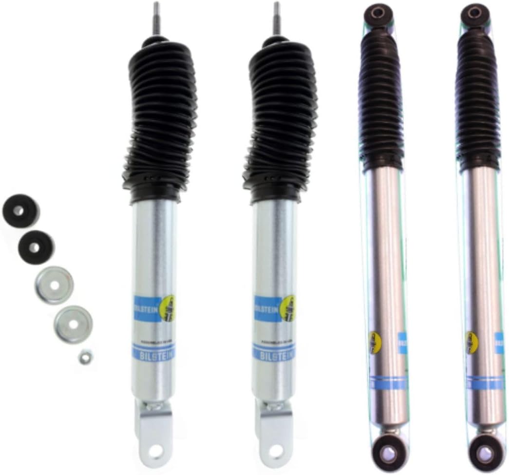 Bilstein Set of Front and Rear 5100 Shocks fits 1999-2006 Silverado/Sierra 1500 4WD with 2-2.5" Front Torsion Key and 2" Rear Lift & w/o Electronic Suspension | Includes TrendsAuto Decal