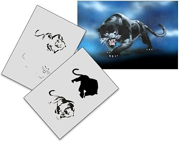 AS-012 Panther Step by Step Airbrushschablone Size S