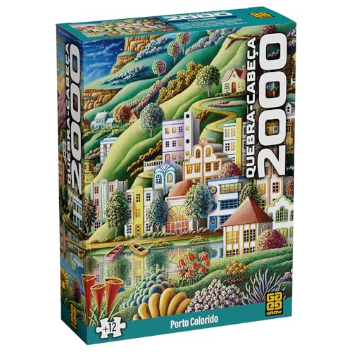 GROW - Quebra-Cabeça 2000 Peças Porto Colorido - A partir de 12 anos