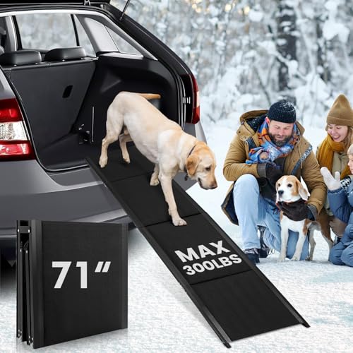CALLARON Dog Ramp for Car, 71"x 20" Extra Wide Portable Dog