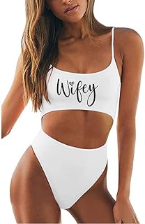 Women's Bride One Piece Swimsuits Ruched Tommy Control Wifey Swimwear Sexy Back Crossover Swimming Bathing Suits