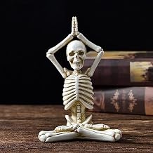 Halloween Skeleton with Yoga Movements, Yoga Skull Guys Holiday Decorations, Cute Halloween Decorations Indoor, Realistic Resin Crafts Decorations Retro Ornament for Home Garden Yard Table A