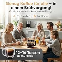 ProfiCook® Filterkaffeemaschine mit Glaskanne | für 12-14 Tassen Kaffee | Warmhaltefunktion | Anti-Tropf-System | Kaffeemaschine 800W | ca. 1,5 Liter | Edelstahlfront | Coffee Machine | PC KA 1330 – Ansicht 2