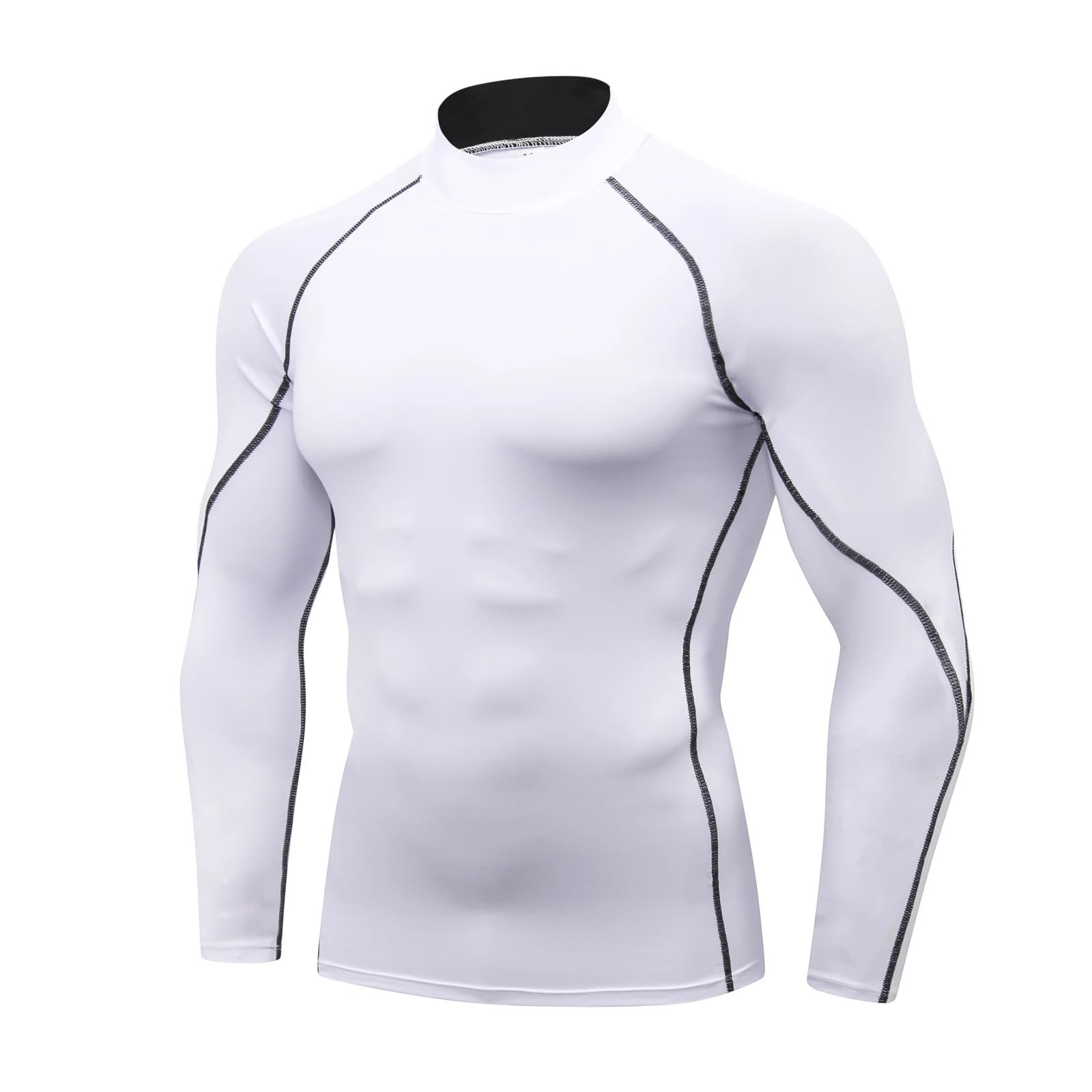Camisa De Compresión Cuello Alto For Hombre, Camisetas Interiores Entrenamiento Manga Larga For, Mallas For Baloncesto, Correr, Capa Base Atléticas