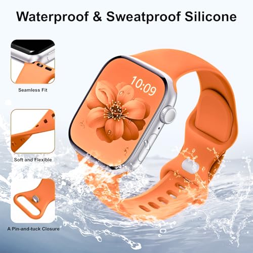 6 Pack Sport Band Compatible with Apple Watch Bands for Women Men, 38mm 40mm 41mm 42mm 44mm 45mm 46mm 49mm, Silicone Strap iWatch Band for Series 11 10 9 Ultra 8 7 6 5 4 SE 3 2 1 by Toutouzhang - Used condition - Image 3