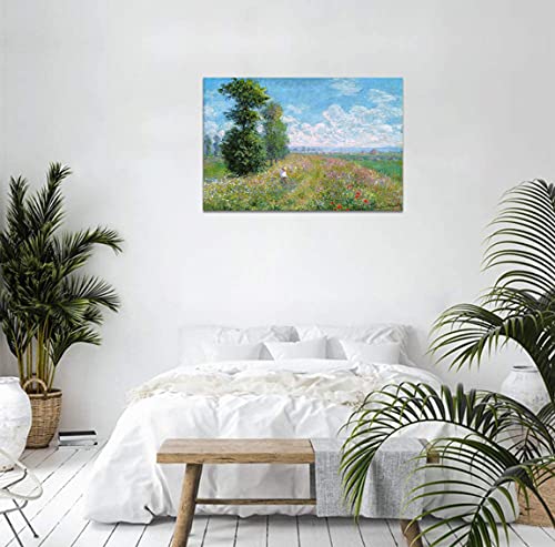 アートパネル モネ 油絵 印象派 風景画 絵画 複製画 壁掛け 風水 幸運 玄関 木枠付きの完成品 (50x75cm) [3]