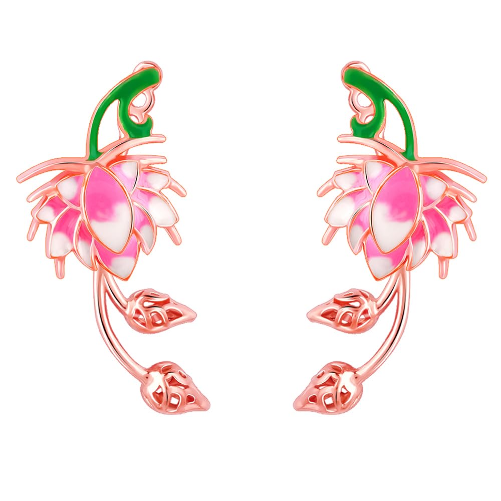 GIVA 925 Silver Rose Gold Bewitching Brahma Kamal Convertible Earrings| Drops to Gift Women & Girls | With Certificate of Authenticity and 925 Stamp | 6 Months Warranty (B0DG34GGMJ) Amazon Price History, Amazon Price Tracker