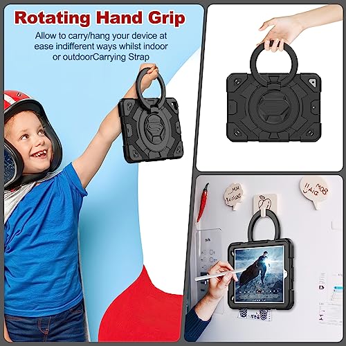 Timecity Case for iPad 9th/ 8th/ 7th Generation10.2 inch with Screen Protector, Pencil Holder, Handle, Stand, Strap Durable Sturdy Protection Case for iPad 10.2 inch - Black by timecity - Image 4