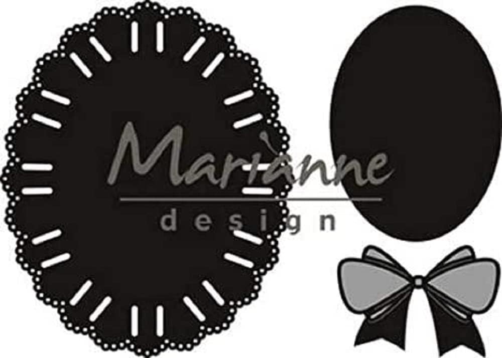 Marianne Design Craftables,Oval Ribbon Cutting and Embossing Die for Craft Projects, Argent