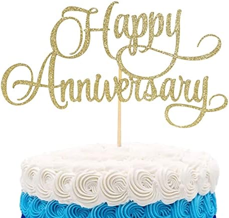 Happy Anniversary Cake Topper - Happy Birthday 1/15/16/18/21/30/40/50/60/70/80/90 Party Decoration Cake Topper Supplies,Anniversary Cake Topper, Wedding Anniversary Cake Topper, Company Anniversary Cake Topper