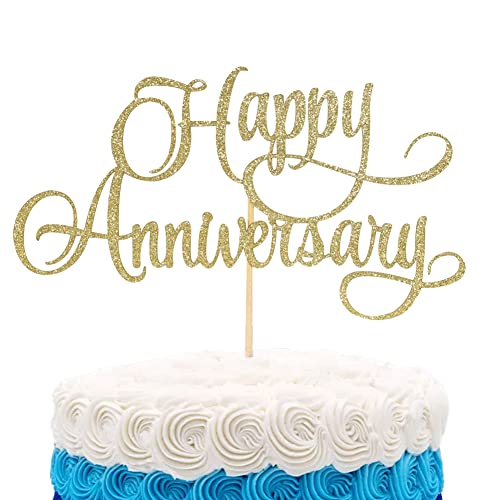 Happy Anniversary Cake Topper - Happy Birthday 1/15/16/18/21/30/40/50/60/70/80/90 Party Decoration Cake Topper Supplies,Anniversary Cake Topper, Wedding Anniversary Cake Topper, Company Anniversary Cake Topper #TOP1