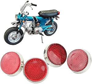 Round Reflectors, 4Pcs 32mm Red Safety Reflectors, M6 Thread Motorcycle ...