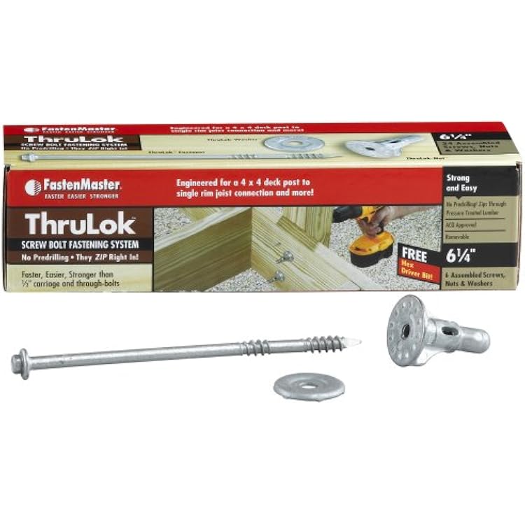 FastenMaster FMTHR614-6 ThruLOK Screw Bolt Fastening System, 6-1/4 Inches, 6-Count