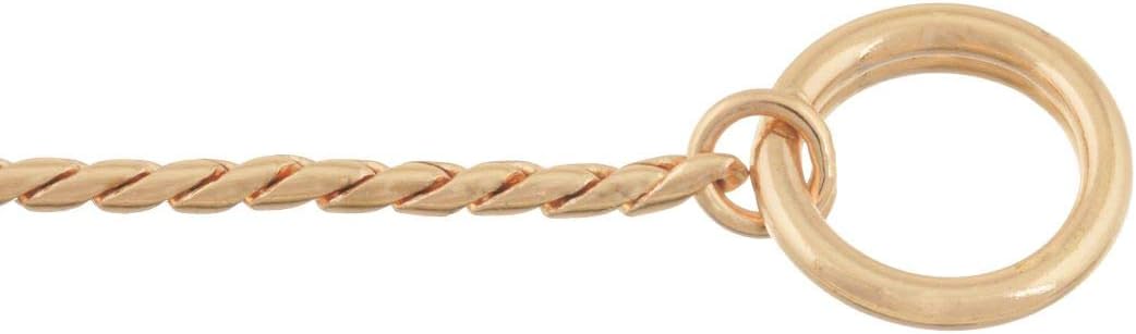 Alvalley Metal Chain Dog Show Collar - Pet Slip Collar for Shows - Fine Brass Snake Chain Collar - Adjustable for Toy, Small, Medium, Large, and Extra Large Dogs (Gold, 20", 3.0mm Thick)