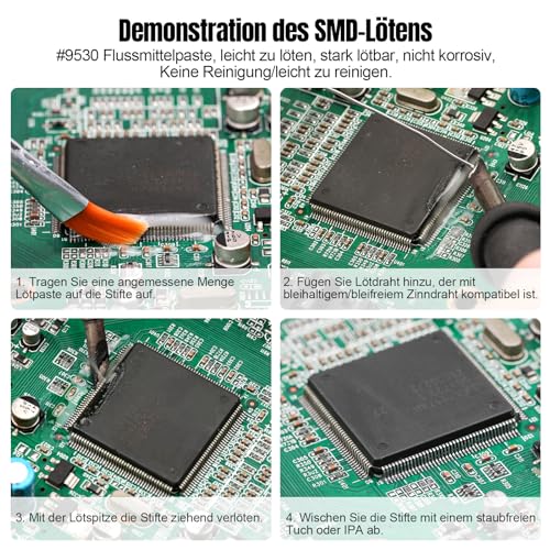 BEEYUIHF No Clean Lötpaste Flussmittel, BGA Löt Flussmittelpaste, Elektronik Flussmittel Pasten für BGA/IC/CPU/PCB/SMD Lötzinn (5.15oz/146g)