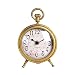NIKKY HOME Metal Small Vintage Table Clock Decorative with Pocket Watch Shape Distressed Gold Finish