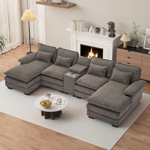 OUYESSIR U-Shaped Cloud Sectional Sofa Set