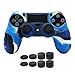 CHINFAI PS4 Controller DualShock 4 Skin Grip Anti-Slip Silicone Cover Protector Case for Sony PS4/PS4 Slim/PS4 Pro Controller with 8 Thumb Grips (Camou-Blue)