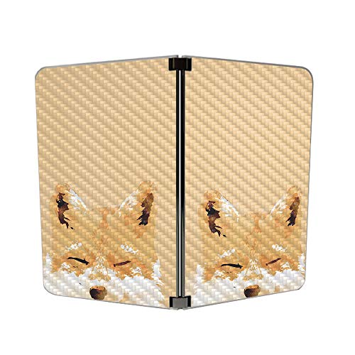 Image of MightySkins Carbon Fiber Skin for Microsoft Surface Duo - Smiling Fox | Protective, Durable Textured Carbon Fiber Finish | Easy to Apply, Remove, and Change Styles | Made in The USA