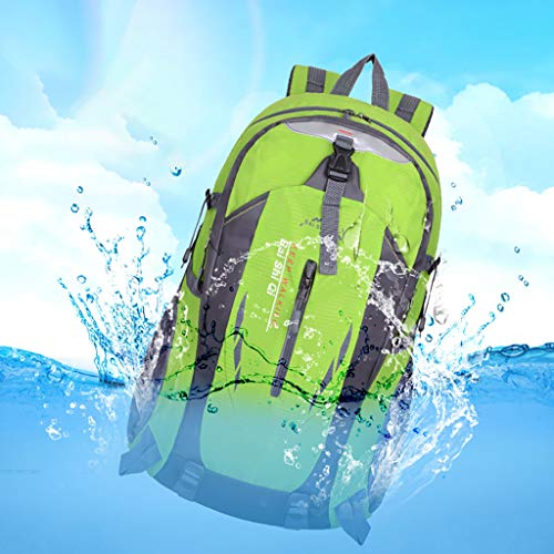 Haluoo Outdoor Sport Bacpack, Lightweight Durable Large Capacity Cycling Hiking Backpack Water Resistant Travel Rucksack Camping Mountaineering Climbing Dayback for Women Men Couples 60L (Green)