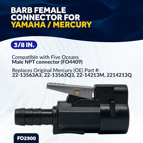 image for Five Oceans 3/8-Inch Barb Female Fuel Line Quick Connector for Yamaha/