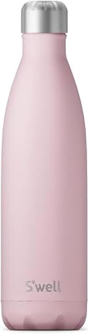 S'well Stainless Steel Water Bottle - Triple-Layered Vacuum-Insulated Containers Keeps Drinks Cold and Hot - 500ml - BPA-Free Water Bottle, Pink Topaz