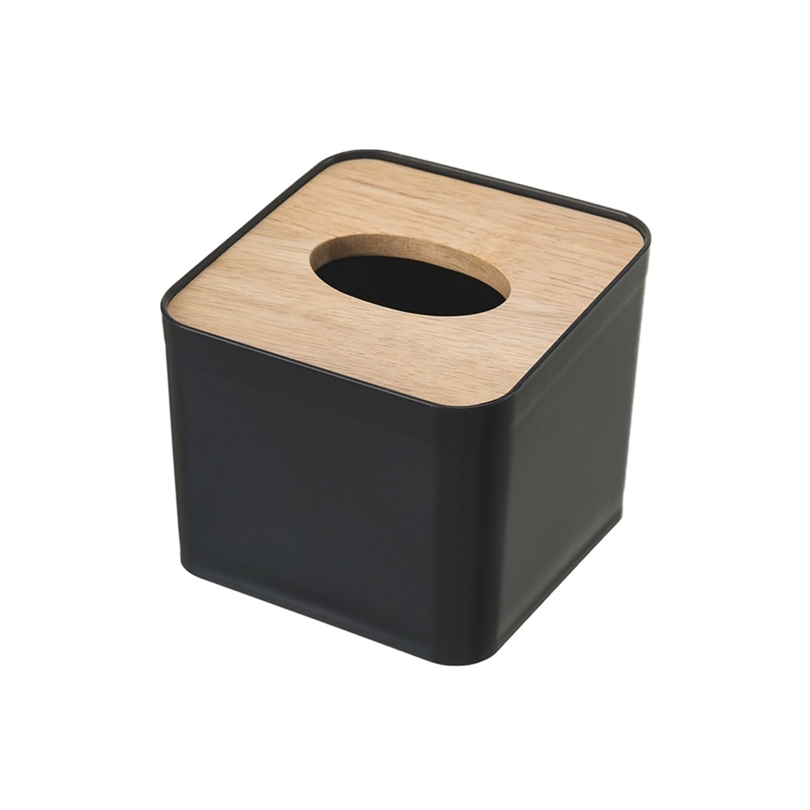 Tissue Holder Wood Tissue Box Holder Toilet Paper Towel Napkin Storage Dispenser Case Home Office Décor Box(Black)