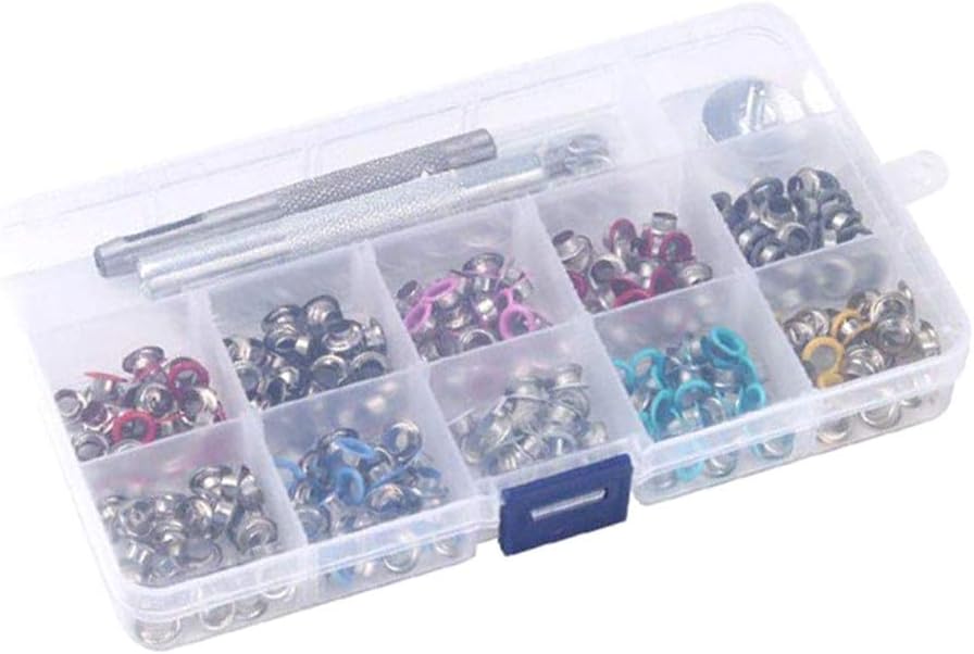YAKAMOZ 300 Set 6mm 1/4 Inch Multi-Color Grommets Kit Metal Eyelets Set with Installation Tool for DIY Project Craft Clothes Shoes for Shoes Clothes
