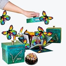 Astrology Pisces - No Setup Required Flying Butterfly Surprise Explosion Gift Box by Send A Cake - Delicious 3" Mini Bundt Cakes - Birthday Gift for Women, Men, Adults, Kids & Ideal for All Occasions