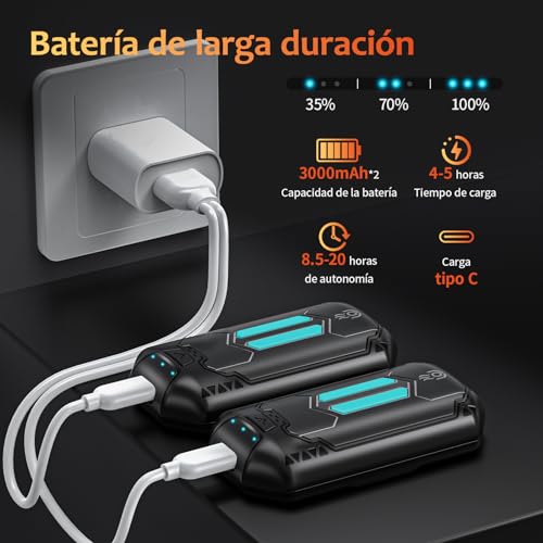 Miniatura 6 de 2 Pack Calentador De Manos Recargable Outjut 6000mah Calienta Manos Calienta Manos Electrico Portátil 3 Modos De Calor Regalos Para Raynauds, Golf, Camping, Senderismo Negro