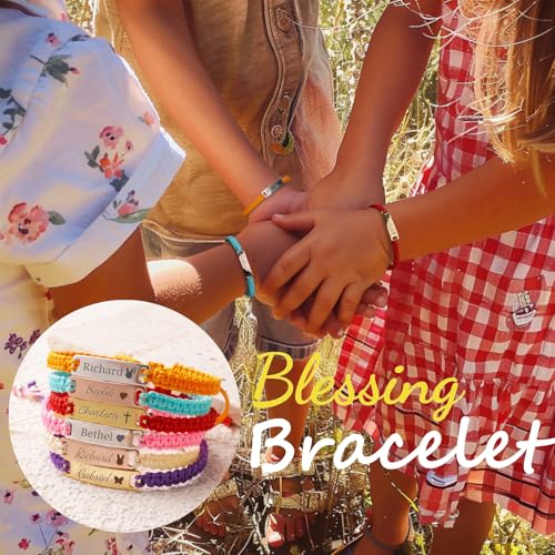 Personalized Baby Name Bracelets, Handmade Adjustable Braided Bracelet, 18K Gold Plated Custom ID Bracelets for Infant Girls Boys, Personalized Baby Gifts for First Birthday, Baptism, Christmas2