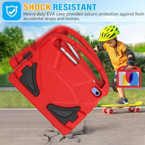 SUPLIK Kids Case for iPad A16 11-Inch 2025 (11th Gen) & iPad 10th Generation (10.9" 2022), Durable Shockproof Stand Cover with Screen Protector/Pencil Holder/Handle for Kids, Red by Suplik - Used condition - Image 5
