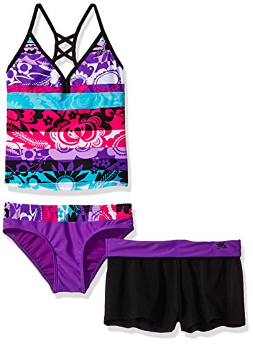 ZeroXposur Girls' Pinata Party 2pc Tankini W/Short