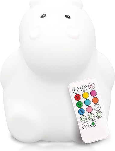 Miniatura 35 de Lumipets Benny The Bear - Luz nocturna de silicona blanda para niños Bonita luz nocturna con control remoto y control táctil para niñas y niños