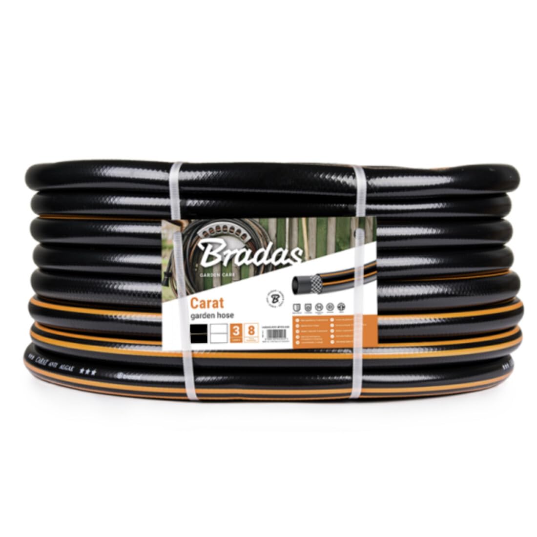Bradas 'Layflat wfc150 Carat jardín Manguera Línea 50 M, 1 Pulgadas, Negro, 40 x 40 x 50 cm